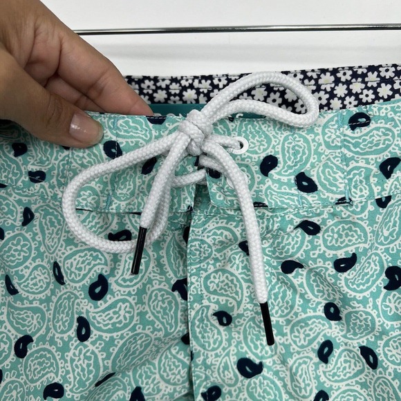 Bonobos Swim Trunks Men's 38 Green Seafoam Paisley Print 7" Inseam W Brief Liner - Picture 8 of 12